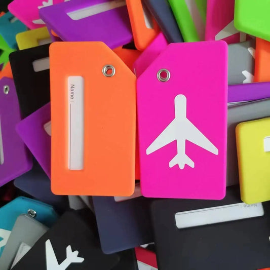 2 x Rosemax™️ Silicon Luggage Tags Baggage Labels Suitcase ID Tag Highly Visible