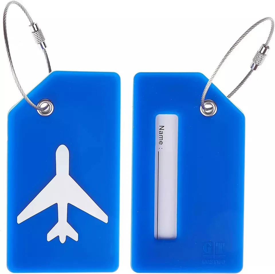 2 x Rosemax™️ Silicon Luggage Tags Baggage Labels Suitcase ID Tag Highly Visible