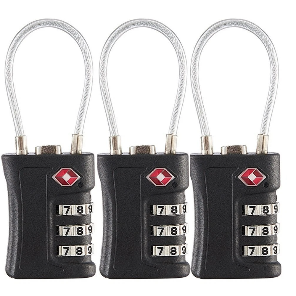 TSA Approved Combination Padlock 3 Digit Wire Lock TSA Lock TSA Cable Travel
