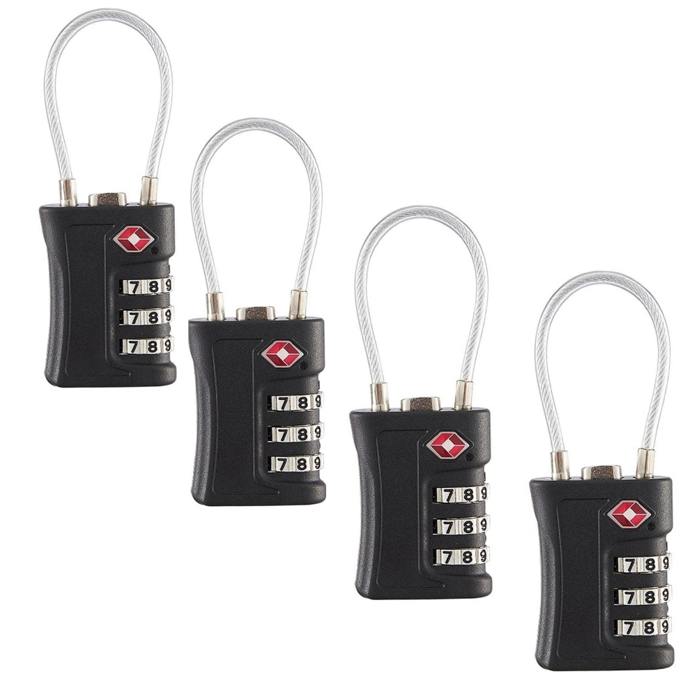 TSA Approved Combination Padlock 3 Digit Wire Lock TSA Lock TSA Cable Travel